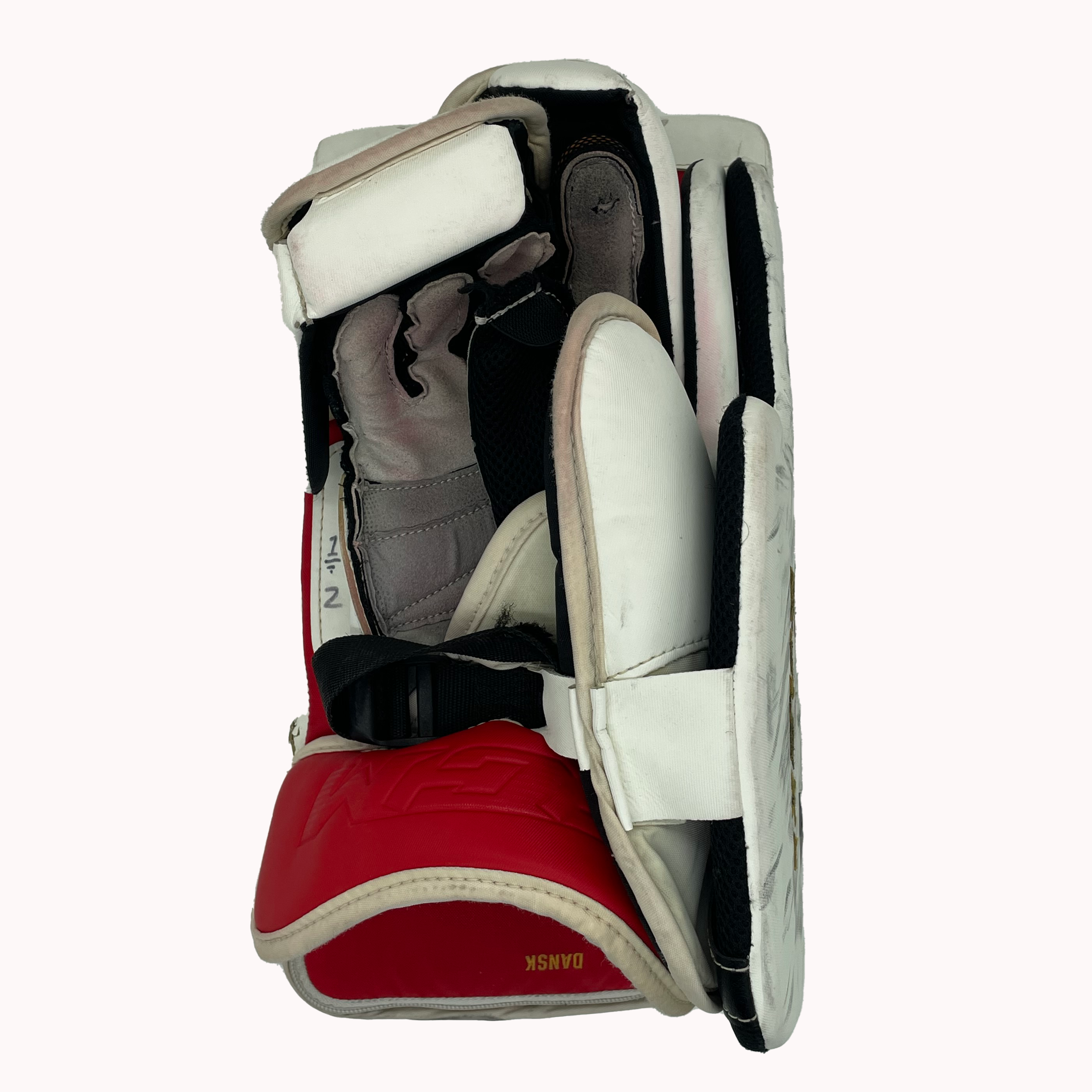 CCM Extreme Flex 5 - Bloqueur de gardien de but professionnel d'occasion (blanc/rouge/jaune)